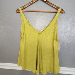 Free People Women’s Dani Relaxed Tank Top Size S Yellow-Green